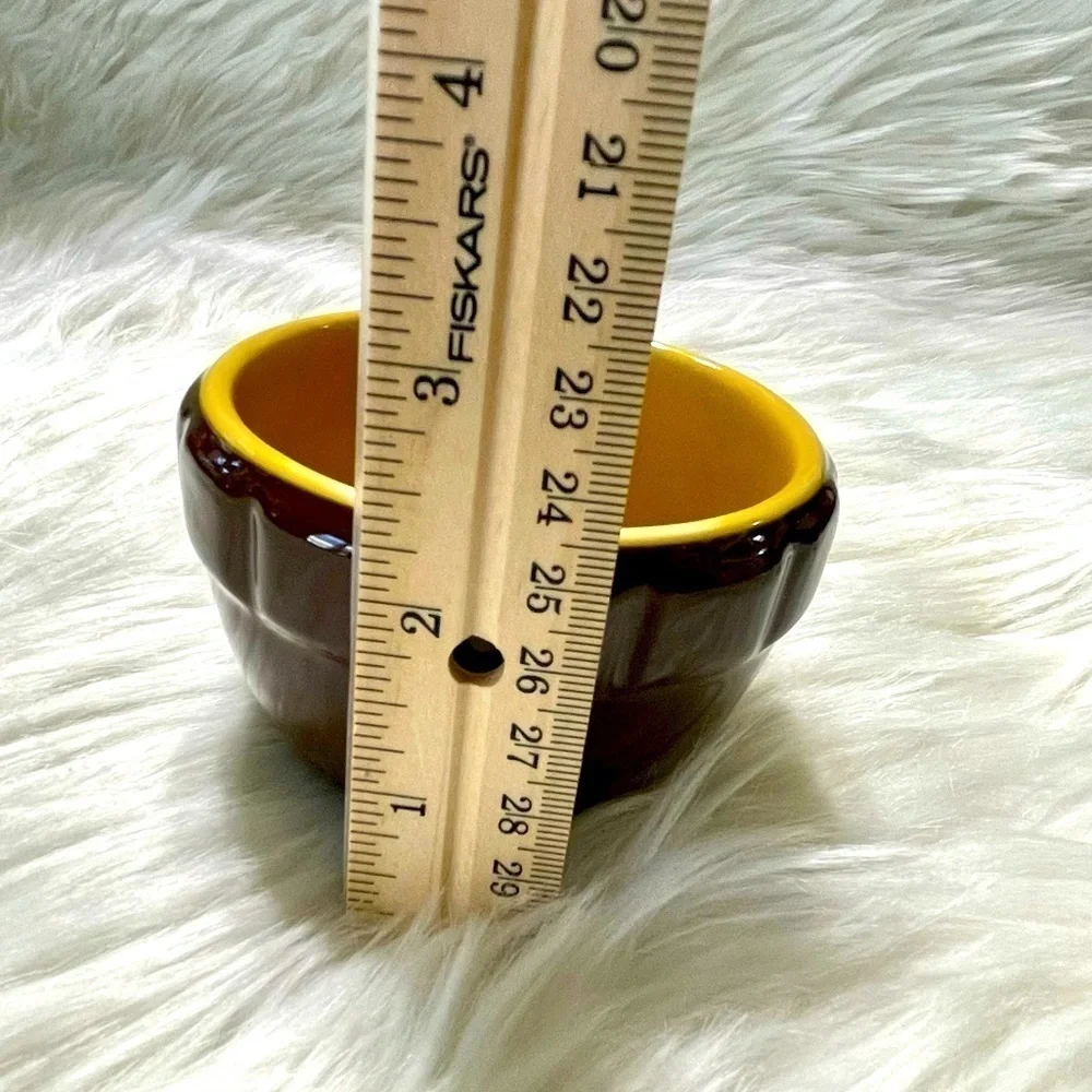 Ceramic Bowl Brown & Yellow Small - Picture 7 of 7